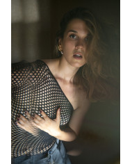 Vaquera Fishnet Scrunch Top Black