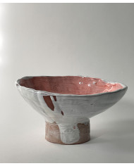 Pink and white salad bowl