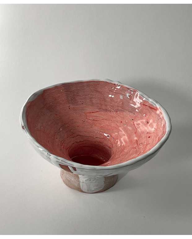 Pink and white salad bowl Pink and white salad bowl