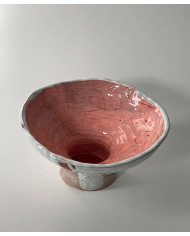Pink and white salad bowl
