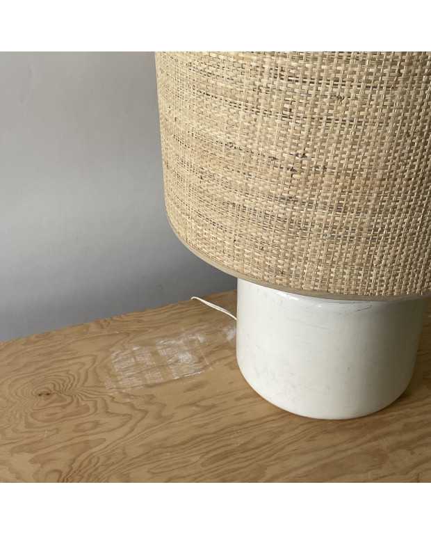 70's turned wooden lamp