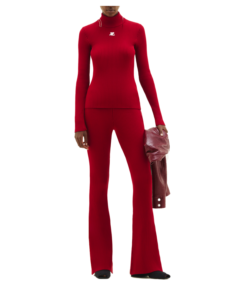 Pull Reedition manches longues rouge