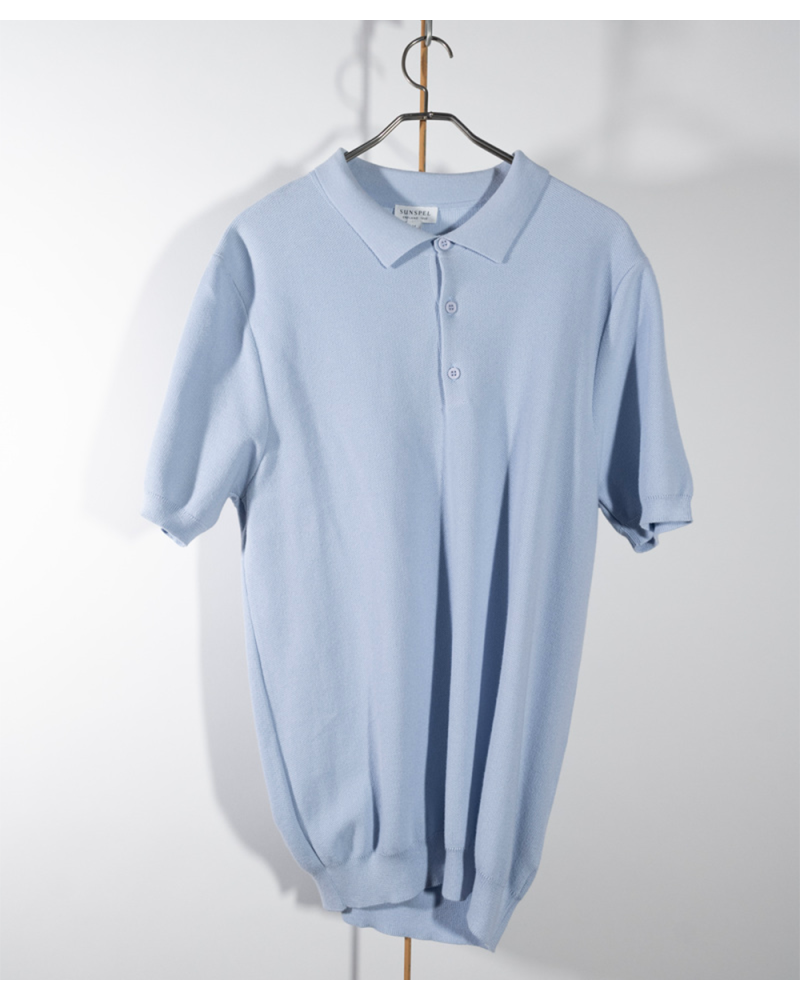 sunspel blue polo shirt