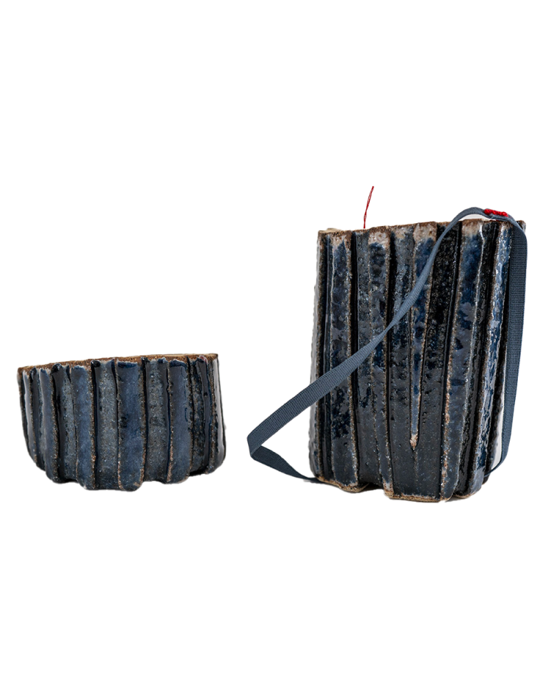 Boite Stripé bleu à élastique