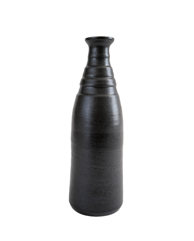 Enamelled Bottle black Vase Enamelled Bottle black Vase