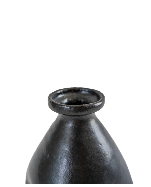 Pinched Ceramic black Vase Pinched Ceramic black Vase