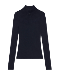 Pull mockneck ribbed navy