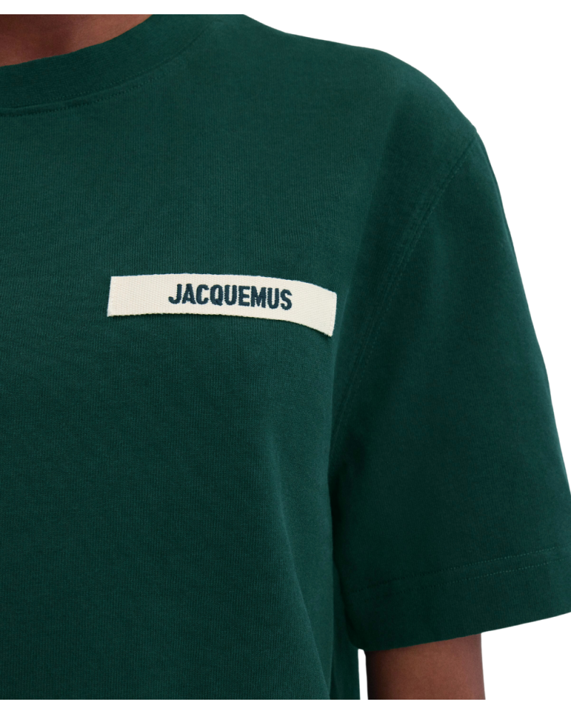 ★JACQUEMUS★ Le Grosgrain Short Sleeve T-Shirt Dark Green 2 Jacquemus Green Grosgrain T-Shirt Jacquemus
