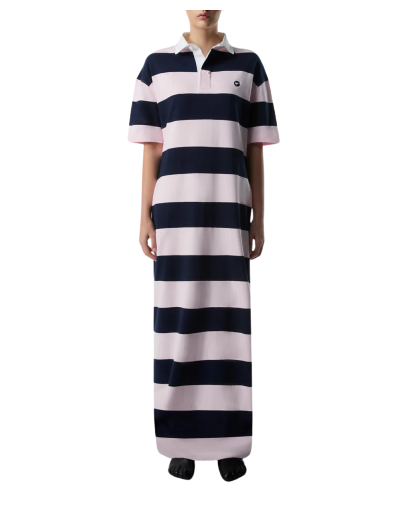 Striped long Polo Dress blue/pink Striped long Polo Dress blue/pink