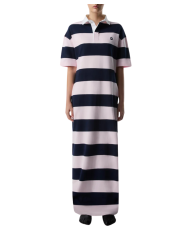 Striped long Polo Dress blue/pink Striped long Polo Dress blue/pink