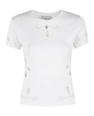 Petal Embroidered slim fit T-shirt white Petal Embroidered slim fit T-shirt white