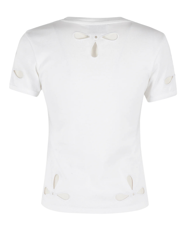 Petal Embroidered slim fit T-shirt white Petal Embroidered slim fit T-shirt white