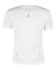 T-shirt Brodé Pétales slim blanc T-shirt Brodé Pétales slim blanc