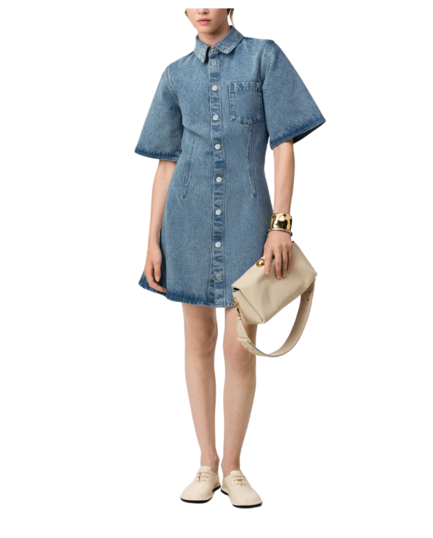 Blue short-sleeved Shirt Dress Blue short-sleeved Shirt Dress