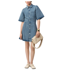 Robe Chemise manches courtes bleu Robe Chemise manches courtes bleu