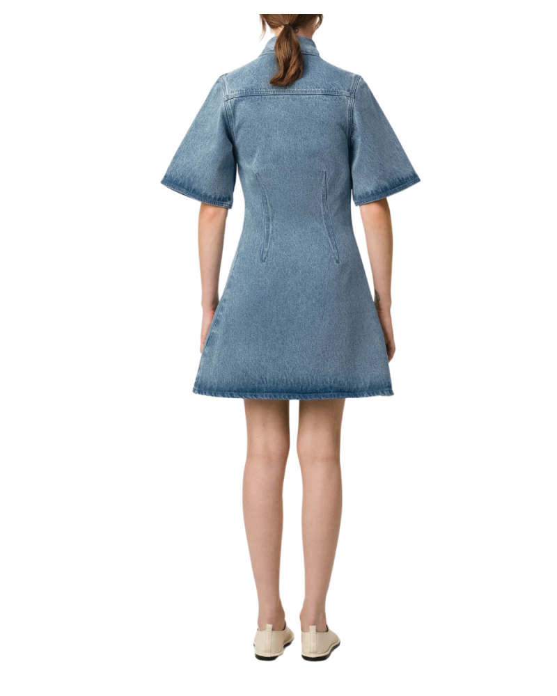 Blue short-sleeved Shirt Dress Blue short-sleeved Shirt Dress