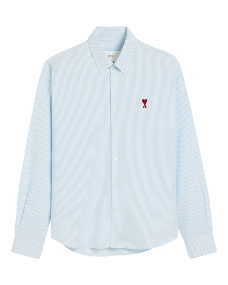 Chemise Oxford rayé bleu ciel / blanc naturel Chemise Oxford rayé bleu ciel / blanc naturel