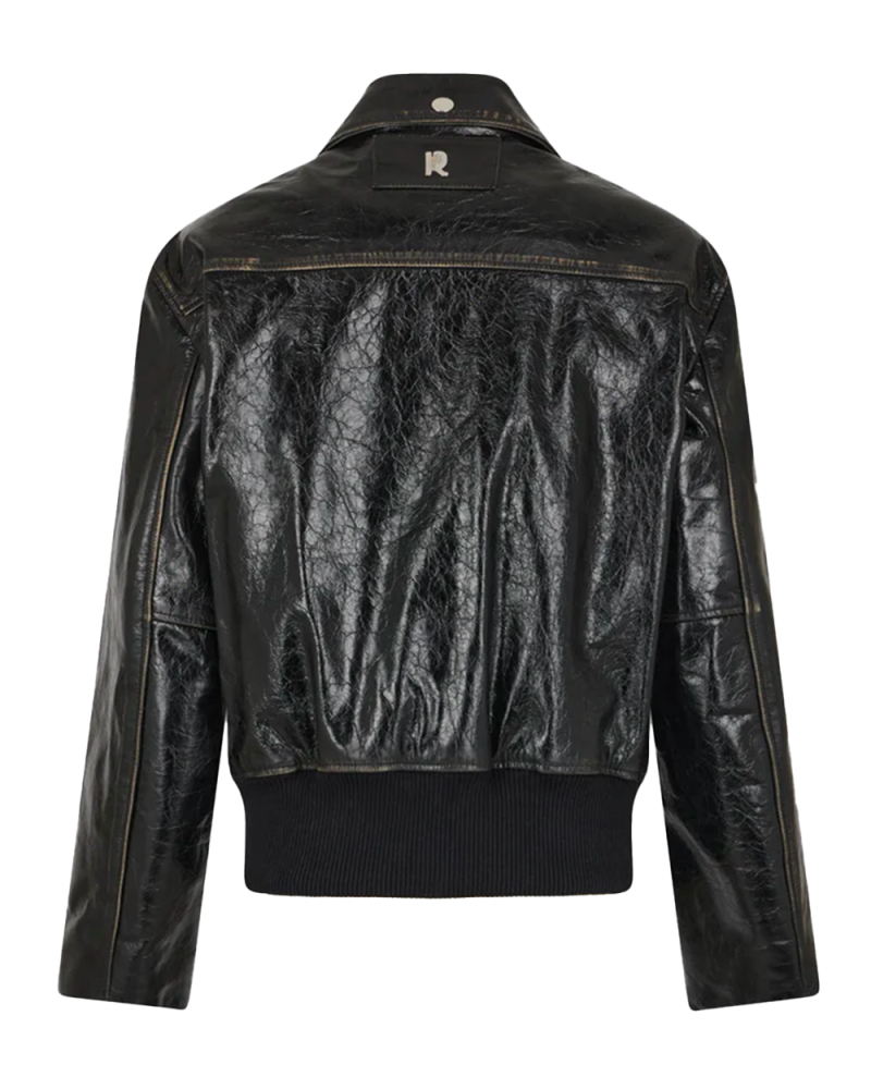 Blouson Aviateur en cuir noir Blouson Aviateur en cuir noir