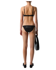 Bas de Bikini avec logo en cristal noir Bas de Bikini avec logo en cristal noir