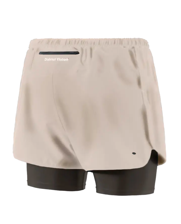 Short de trail doublé kaki/ brun ardoise Short de trail doublé kaki/ brun ardoise
