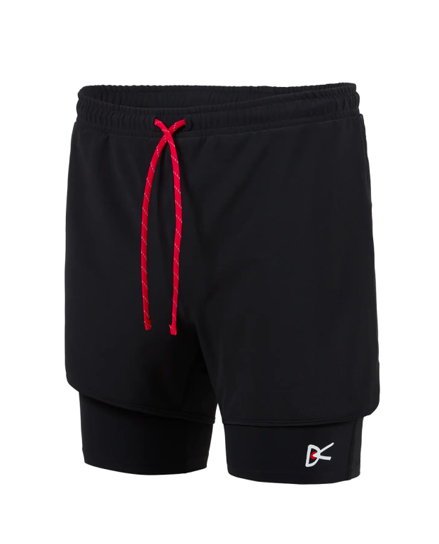 Short de trail doublé à poches noir Short de trail doublé à poches noir