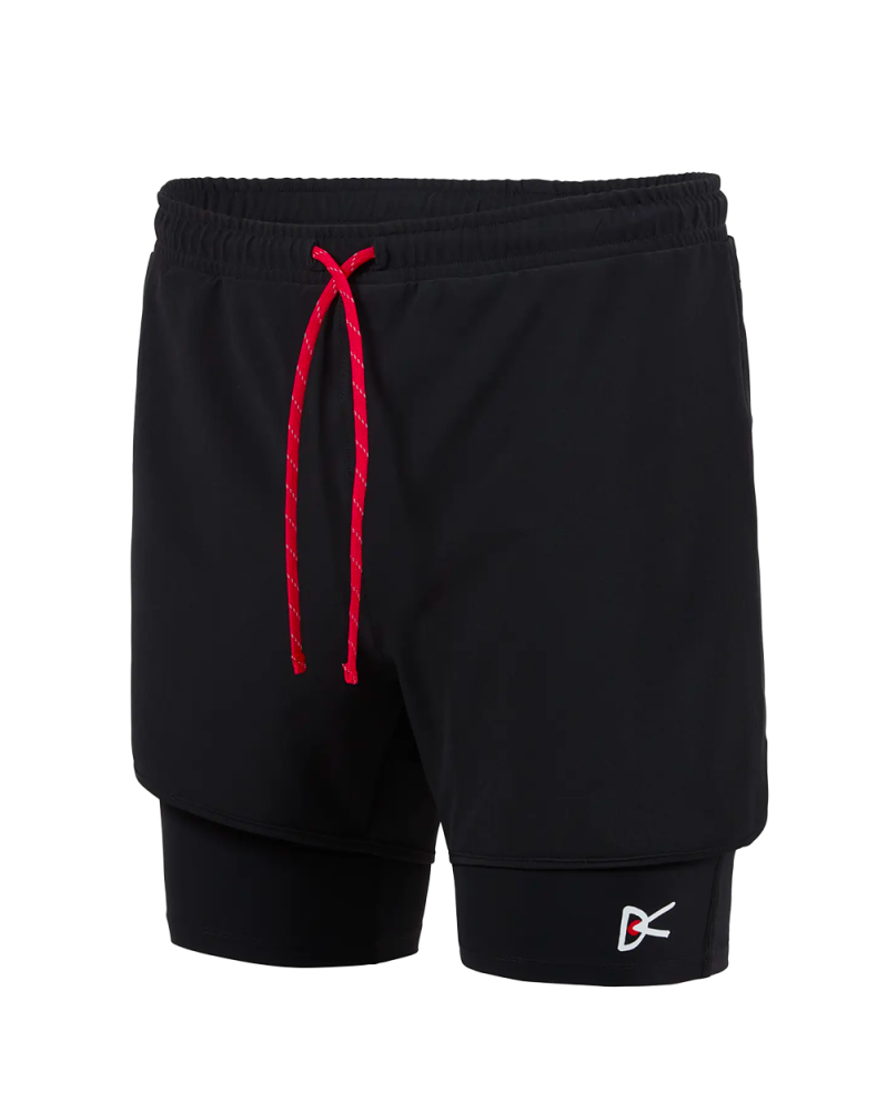 Short de trail doublé à poches noir Short de trail doublé à poches noir