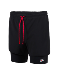 Short de trail doublé à poches noir Short de trail doublé à poches noir