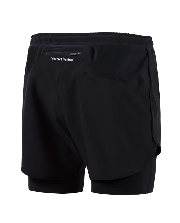 Short de trail doublé à poches noir Short de trail doublé à poches noir
