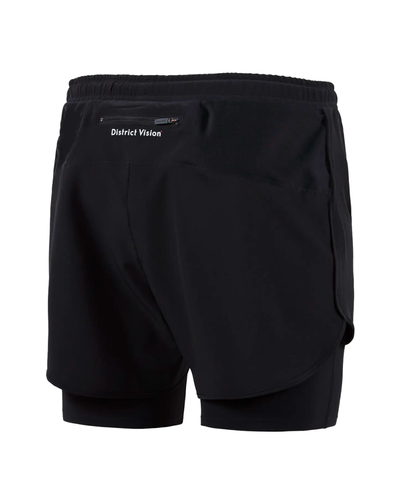 Short de trail doublé à poches noir Short de trail doublé à poches noir