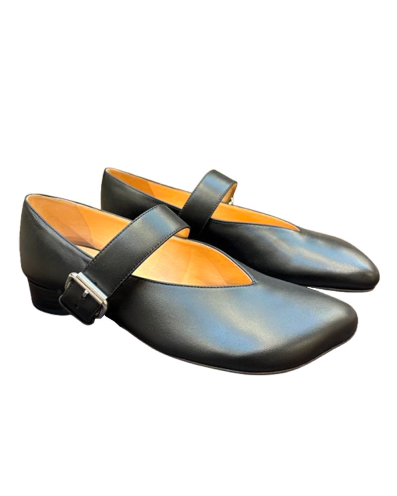 Ballerines obliques à bride noir