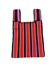 Bee knitted Bag red/navy/neon pink Bee knitted Bag red/navy/neon pink