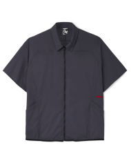 Chemise Zippée manches courtes en popeline convoy grey Chemise Zippée manches courtes en popeline convoy grey