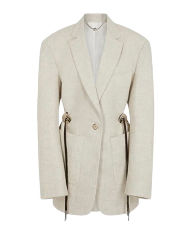 Veste de Blazer en lainage chiné beige Veste de Blazer en lainage chiné beige