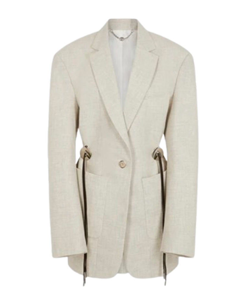 Veste de Blazer en lainage chiné beige Veste de Blazer en lainage chiné beige