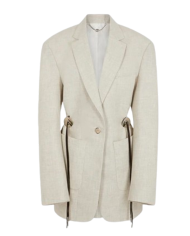 Veste de Blazer en lainage chiné beige Veste de Blazer en lainage chiné beige