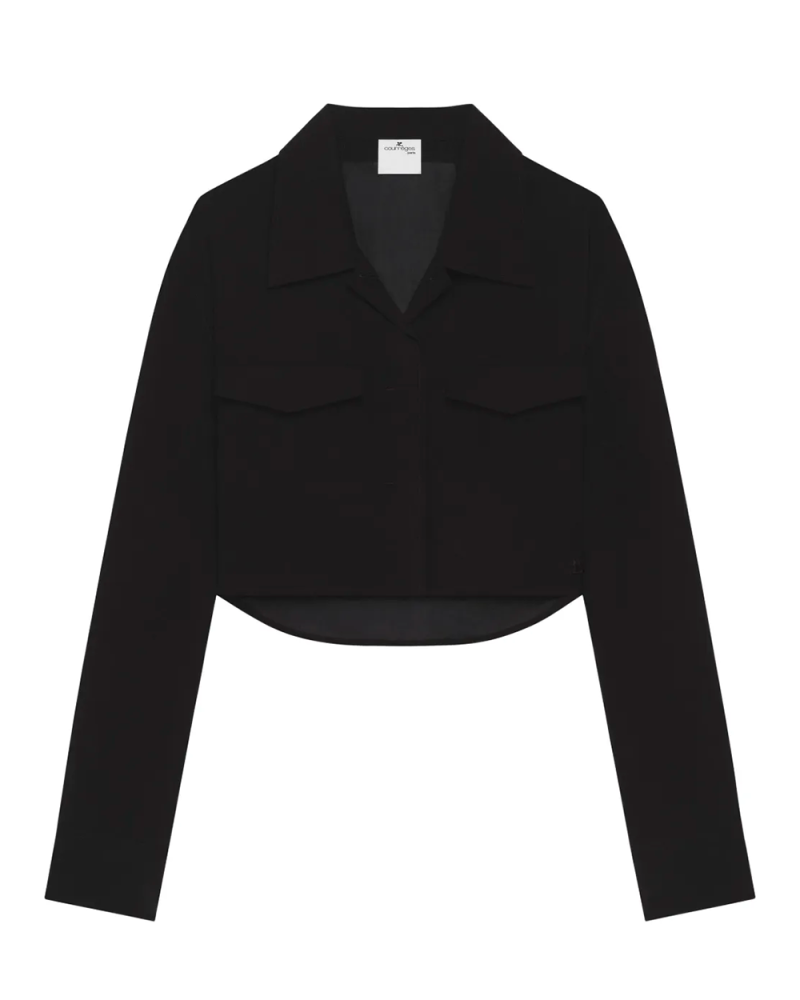 Chemise courte en coton noir Chemise courte en coton noir