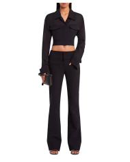 Chemise courte en coton noir Chemise courte en coton noir