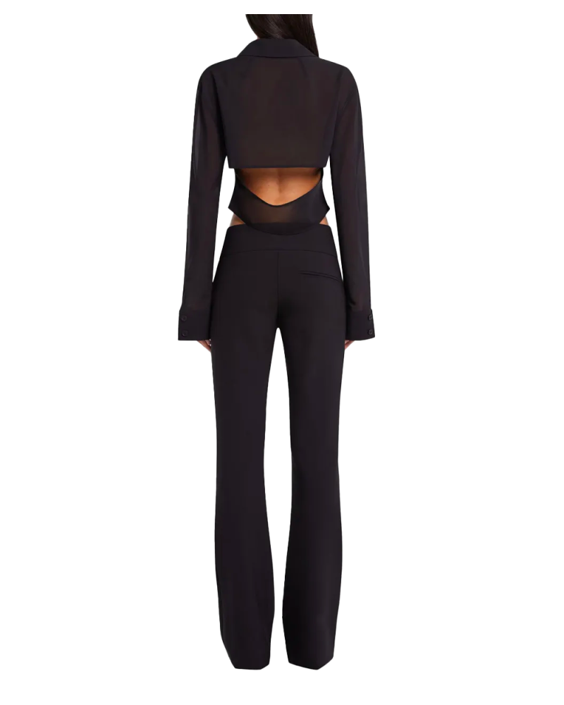 Chemise courte en coton noir Chemise courte en coton noir