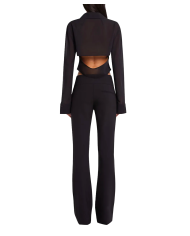 Chemise courte en coton noir Chemise courte en coton noir