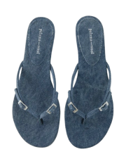 【関税込み】Paloma Wool ブルー Mica サンダル MICA DENIM-Washed-effect thong sandals adjustable buckles