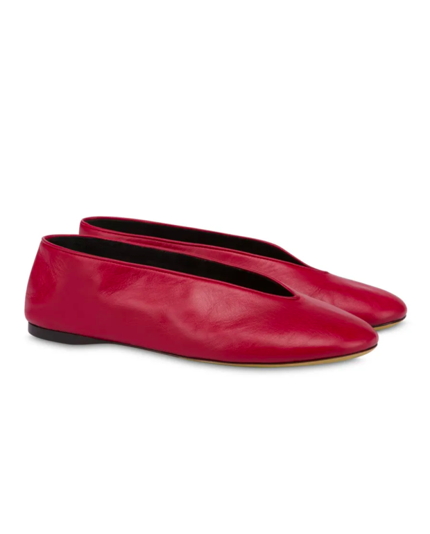 Ballerines en Nappa rouge