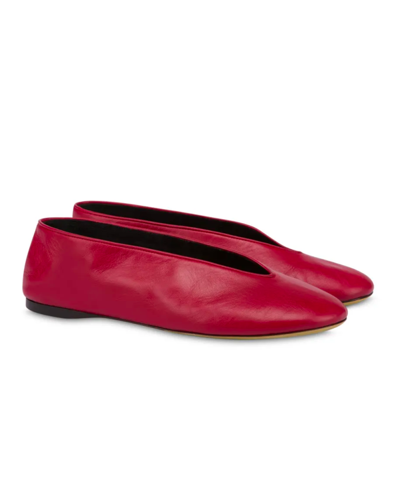 Ballerines en Nappa rouge