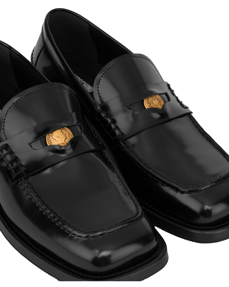 Mocassins en cuir brossé noir