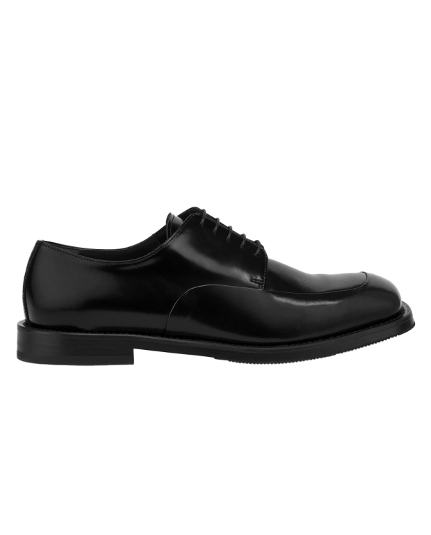Derby en cuir brossé noir
