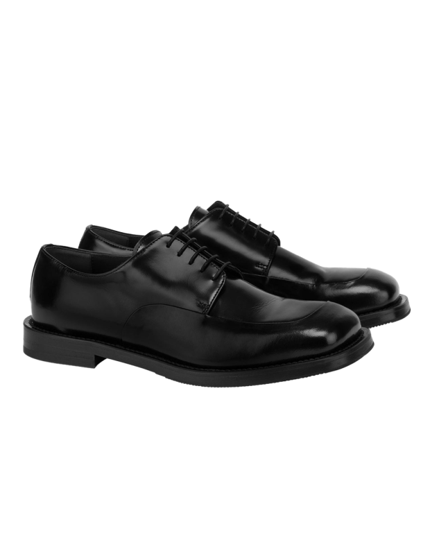 Derby en cuir brossé noir
