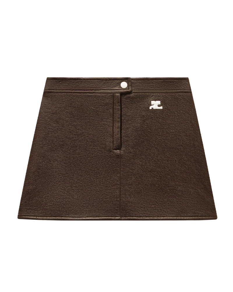 Reedition vinyl Mini Skirt chocolate