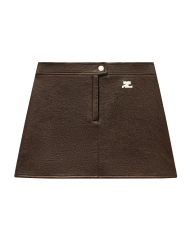 Reedition vinyl Mini Skirt chocolate