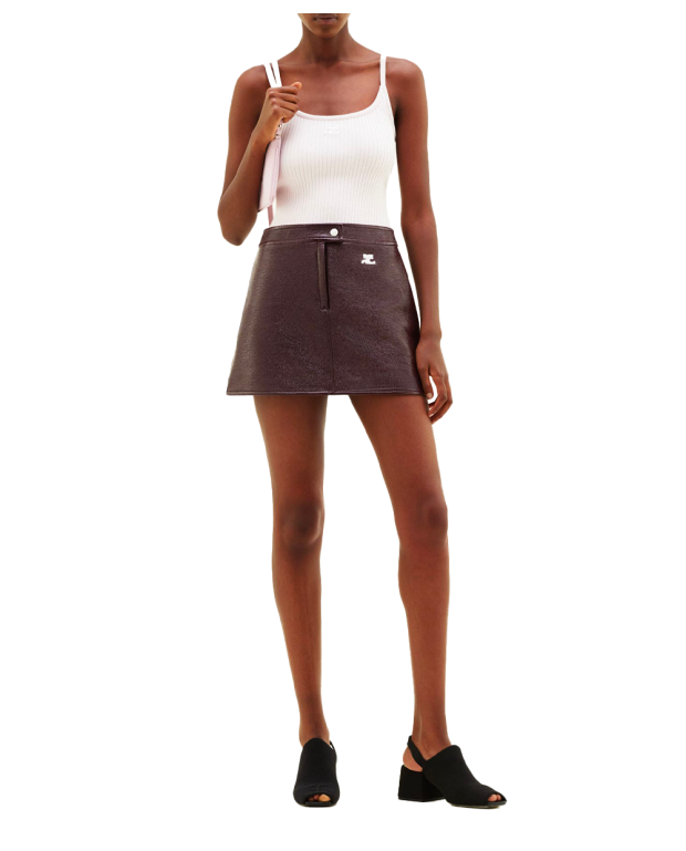 Reedition vinyl Mini Skirt chocolate Reedition vinyl Mini Skirt chocolate