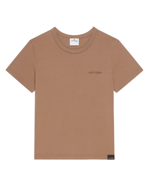 Embroidered T-shirt mocha Embroidered T-shirt mocha