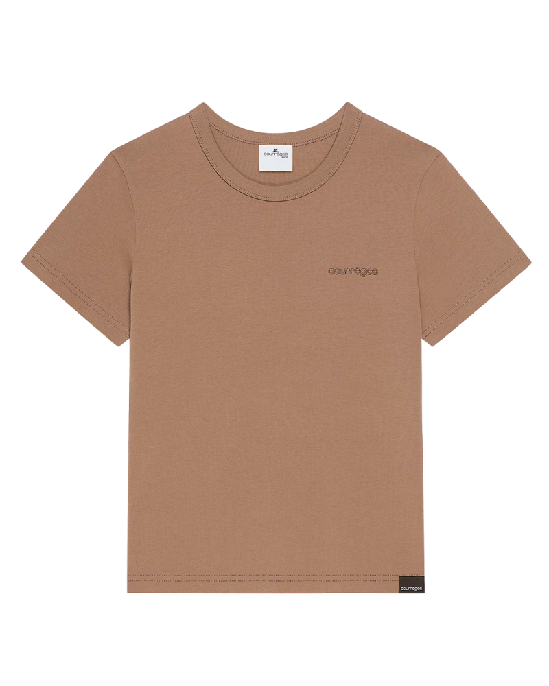 Embroidered T-shirt mocha Embroidered T-shirt mocha